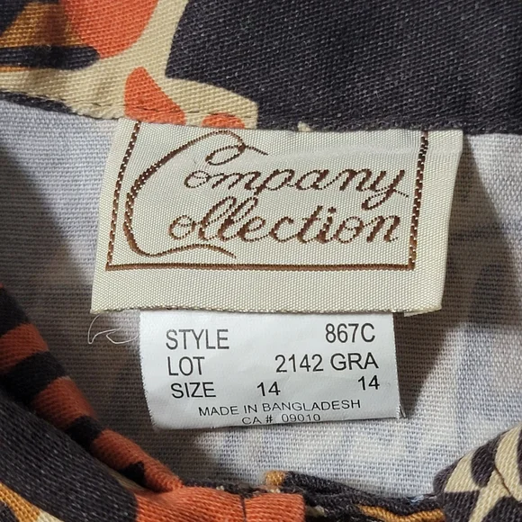 Company Collection Jacket Women's Size 14 1970's Brown Orange Vintage - Picture 3 of 9